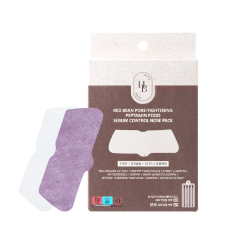 Heveblue Red Bean Pore-Tightening Peptamin Podo Sebum Control Nose Pack